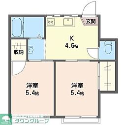 ハイツマリーナ 2Kの間取図画像