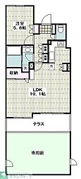 東急ドエルシーサイドコート湘南松風 1LDKの間取図画像