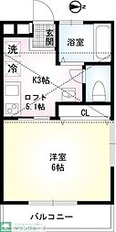 コンフォート湘南辻堂2 1Kの間取図画像