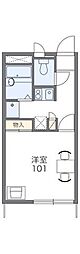 レオパレスフォレストパル 1Kの間取図画像