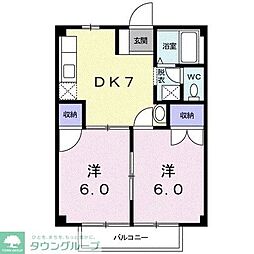 ニューシティー湘南A 2DKの間取図画像