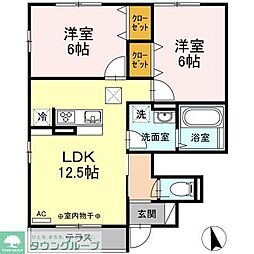 リオン湘南 2LDKの間取図画像