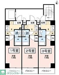 Bear Park 1Kの間取図画像