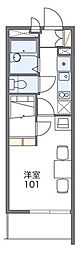 レオパレスハーベストステージ 1Kの間取図画像