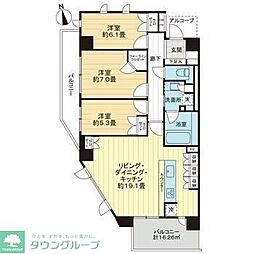 ライオンズ湘南藤沢グランフォート 3LDKの間取図画像