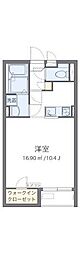 レオネクストEAST2 1Kの間取図画像