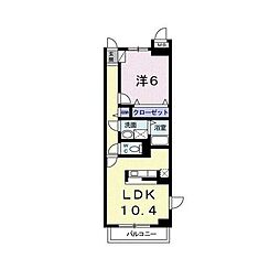 エスポアメゾン2 1LDKの間取図画像