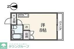 b'CASA平塚桜ヶ丘re-born ワンルームの間取図画像