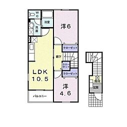 エス・テュエールB 2LDKの間取図画像