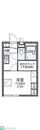 レオパレスプルメリア21 1Kの間取図画像
