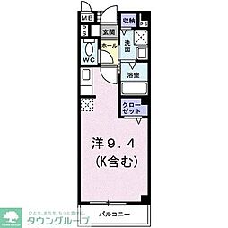 シャン・ド・フルール ワンルームの間取図画像