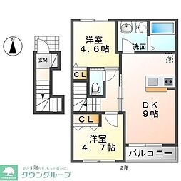 エスポワール 2DKの間取図画像