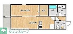 ジーメゾン伊勢原アイリス 1LDKの間取図画像
