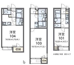 CLEINOサントウソウ 1Kの間取図画像