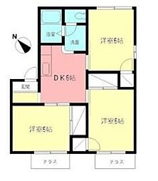 ライフヒル湘南 3DKの間取図画像