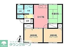メルベーユ 3DKの間取図画像