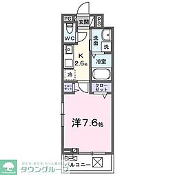 ココ・ビーナB 1Kの間取図画像