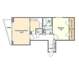 ＫＷレジデンス桜新町 1階1LDKの間取り