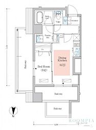 アーバネックス南品川II 6階1DKの間取り