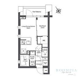 コンフォリア不動前 4階1DKの間取り