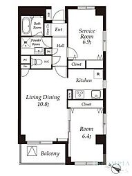 カスタリア目黒 1階1SLDKの間取り