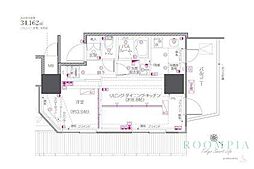 ZOOM中目黒 7階1LDKの間取り