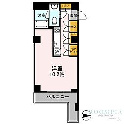 カスタリア目黒鷹番 2階ワンルームの間取り