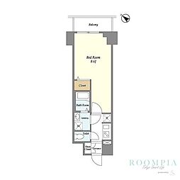 ライトテラス多摩川 2階1Kの間取り