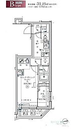 SQUARE CITY NAKAMAGOME 2階1LDKの間取り