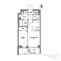 コンフォリア戸越公園 3階1LDKの間取り