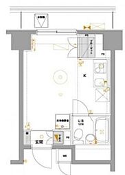 Terrazza Est 11階ワンルームの間取り