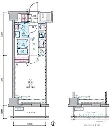 ジェノヴィア蒲田IIIスカイガーデン 2階1Kの間取り