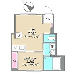 Ｊｉｙｕｇａｏｋａ　ｆｌａｔ 1階1LDKの間取り