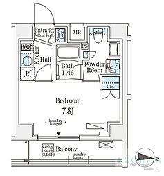 メゾン・クロイゾン 3階1Kの間取り