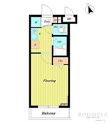 サンテミリオン目黒東山弐番館 3階1Kの間取り