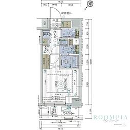 エステムプラザ品川西小山 9階1Kの間取り