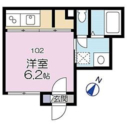グリーンヒル不動前 ワンルームの間取図画像