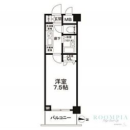メインステージ広尾 1Kの間取図画像