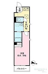 メゾン クレスト 1Kの間取図画像