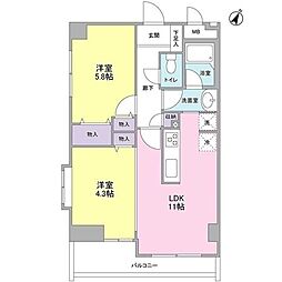 エストレーラ 2LDKの間取図画像