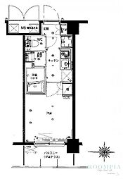 ハーモニーレジデンス武蔵小杉 1Kの間取図画像