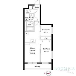 パルムクレスト武蔵小山NORTH 2LDKの間取図画像