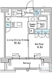 ベルファース目黒 1LDKの間取図画像