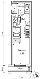 S.E.S. 1Kの間取図画像