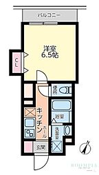 MDM都立大学 1Kの間取図画像