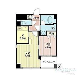 ルボラパン行人坂 1LDKの間取図画像