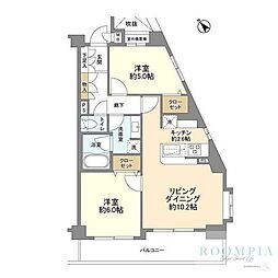 サニーコート祐天寺 2LDKの間取図画像