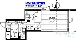 グランドコンシェルジュ都立大学 ワンルームの間取図画像