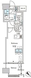 レガシス中目黒 ワンルームの間取図画像