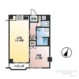 ウエルス都立大 1LDKの間取図画像